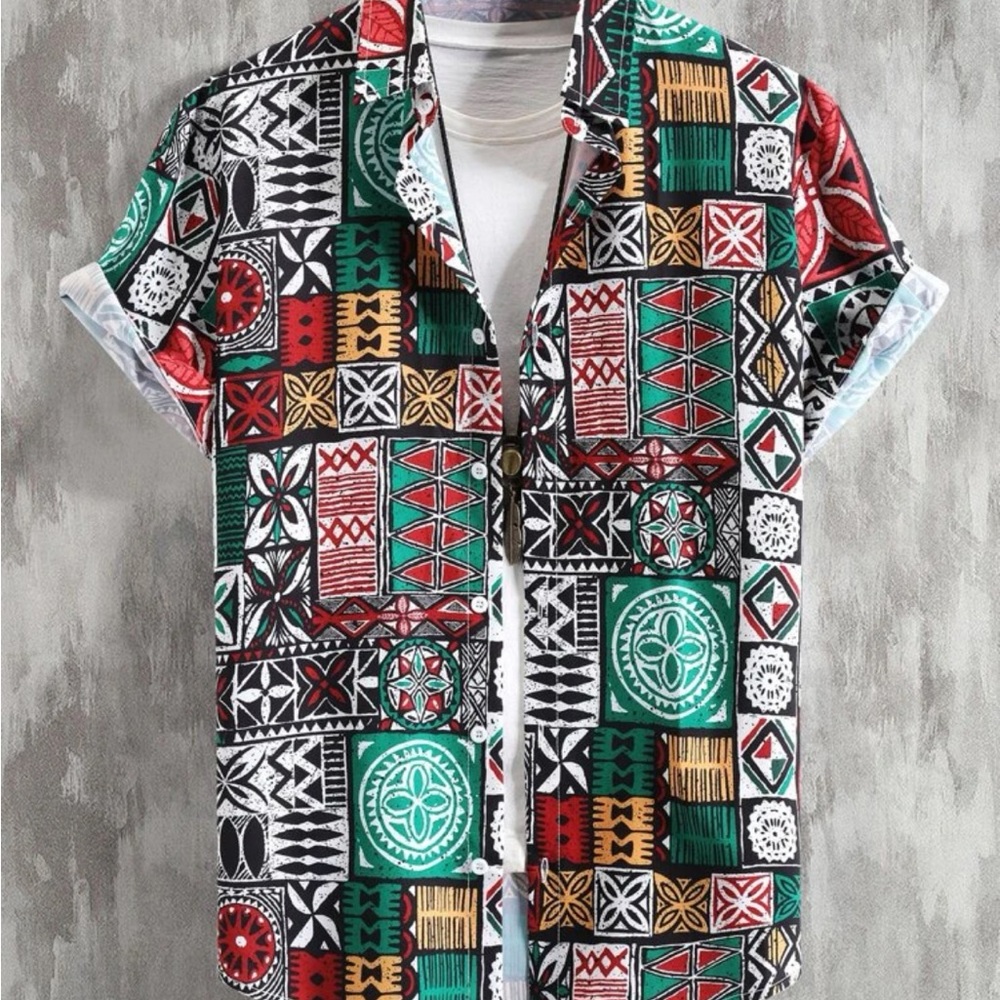 Men’s Casual Geo Print Shirt